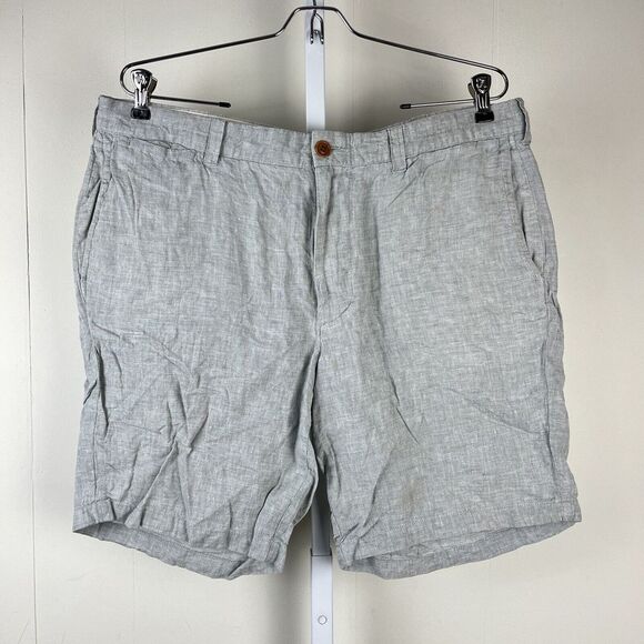 J. Crew Stanton‎ Shorts Baird McNutt Irish Linen Light Gray Mens Size 36x9 - Picture 1 of 6